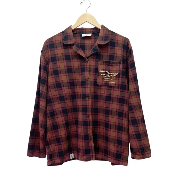 Taylor Swift Evermore Album Plaid Pajama Set I Almost Jumped In Flannel Sz Large - Picture 2 of 16